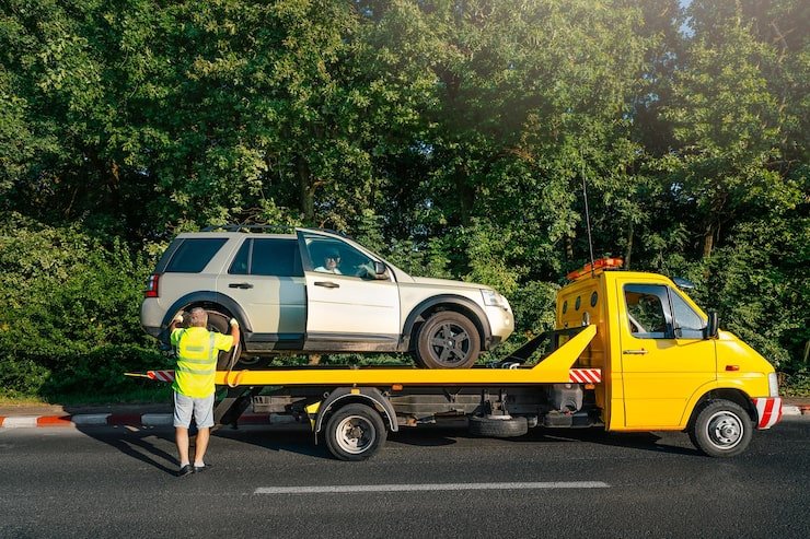 Professional tow truck showing how to sell a non running car safely