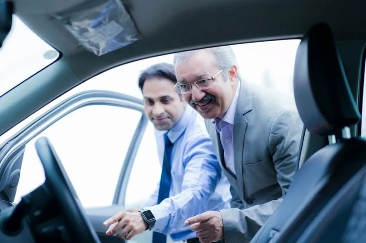 Professional buyer evaluating a car without service history safely